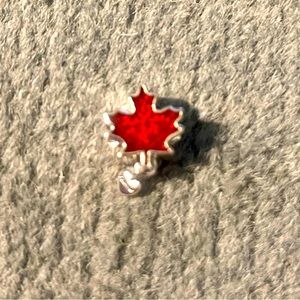 NWOT Pandora Canada Red Maple Leaf Charm, Sterling Silver